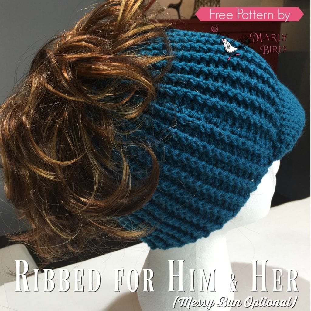 Free Crochet Messy Bun Hat Pattern Marly Bird